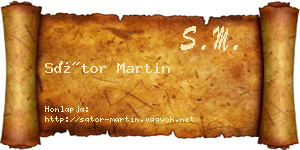 Sátor Martin névjegykártya