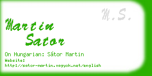 martin sator business card